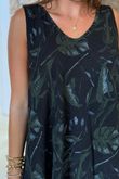 Made in Italy Tiki Pure Cotton Midi Dress Black /42 =